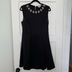 Ted Baker Little Black Dress with rhinestone collar and pockets